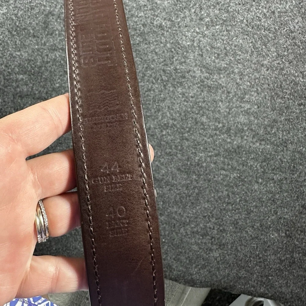 BIGFOOT GUN BELT HEAVY BROWN LEATHER MENS SIZE 44, PANT SIZE 40